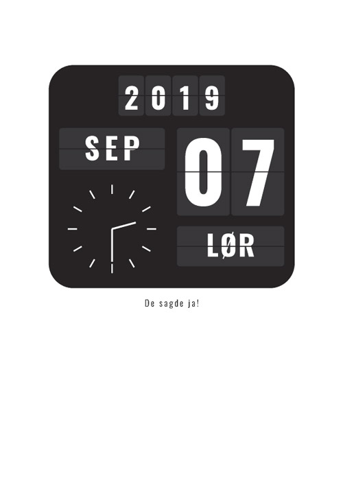 Flipclock med brullupsdato