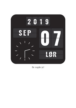 Plakat med bryllupsdato