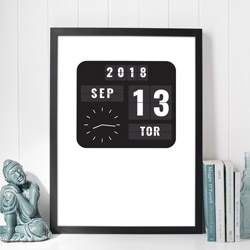 Flipclock-plakat med din egen dato
