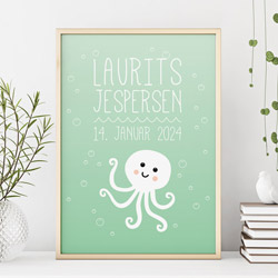 Personlig navnetavle med blæksprutte