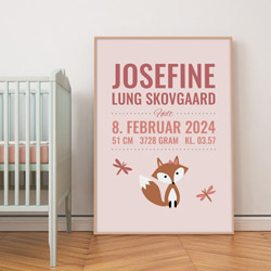 Fin fødselstavle i barselsgave