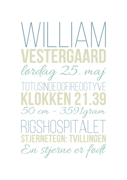 Flot, kreativ fødselstavle til en baby dreng