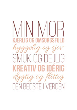 Kreativ, personlig plakat til mors dag