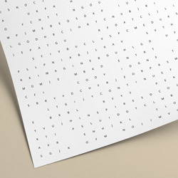 Ord skjult i bogstaver på plakat