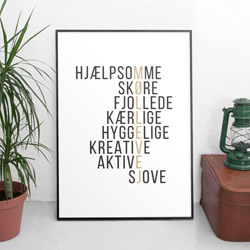 Krydsordsplakat med dine egen ord