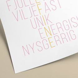 Krydsordsplakat med forskellige fonte