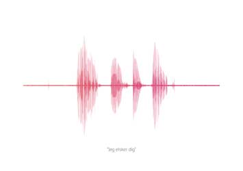 Lydplakat med ordene Jeg elsker dig