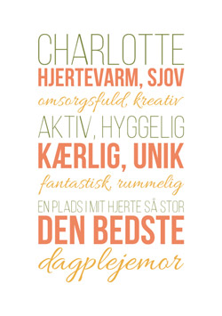 Plakat med tak til dagplejemor