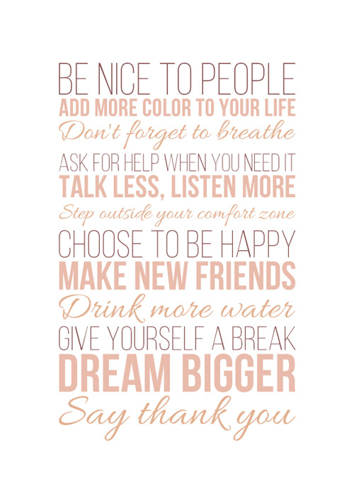 Motiverende plakat med motiverende tekst i flotte farver