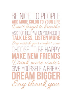 Motiverende plakat med motiverende tekst i flotte farver