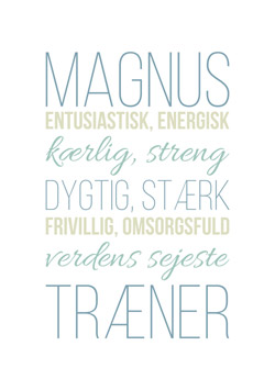 Plakat med tak til træneren