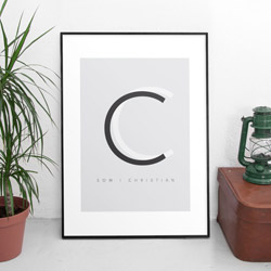 Flot børneplakat i sort og grå