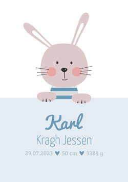 Kanin navneplakat til børneværelset