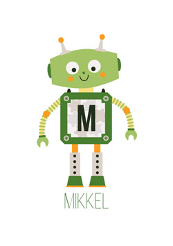 Sød robot-plakat til de seje drenge
