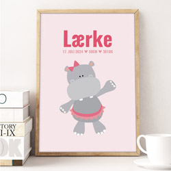 Personlig børneplakat i lyserød