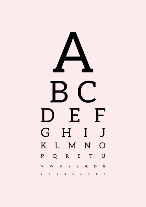 Synstavle med abc alfabet