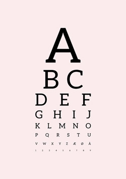 Synstavle med abc alfabet