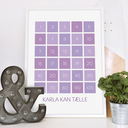 Personlig tal-plakat til børneværelset