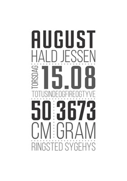 Fødselstavle til baby