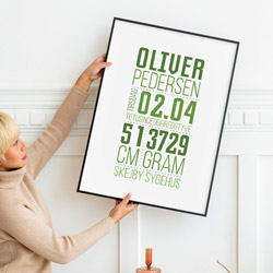 Moderne og minimalistisk dåbstavle til baby