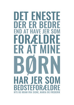Plakat til bedsteforældrene