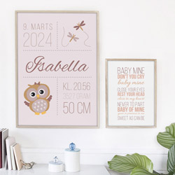 Sød fødselstavle som personlig barselsgave