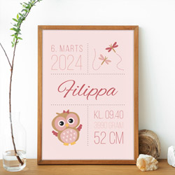 Fødselstavle til nyfødt baby